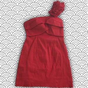 INTERI Ruffle one shoulder mini dress